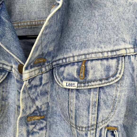 Lee Vintage 90's Denim Jacket White Label Youth Size Small - Picture 2 of 8